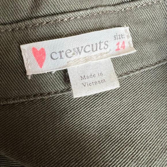 JCrew Crewcuts Kids Girls Short Sleeve Twill Cadet Field Dress in Green 14 - Picture 9 of 11